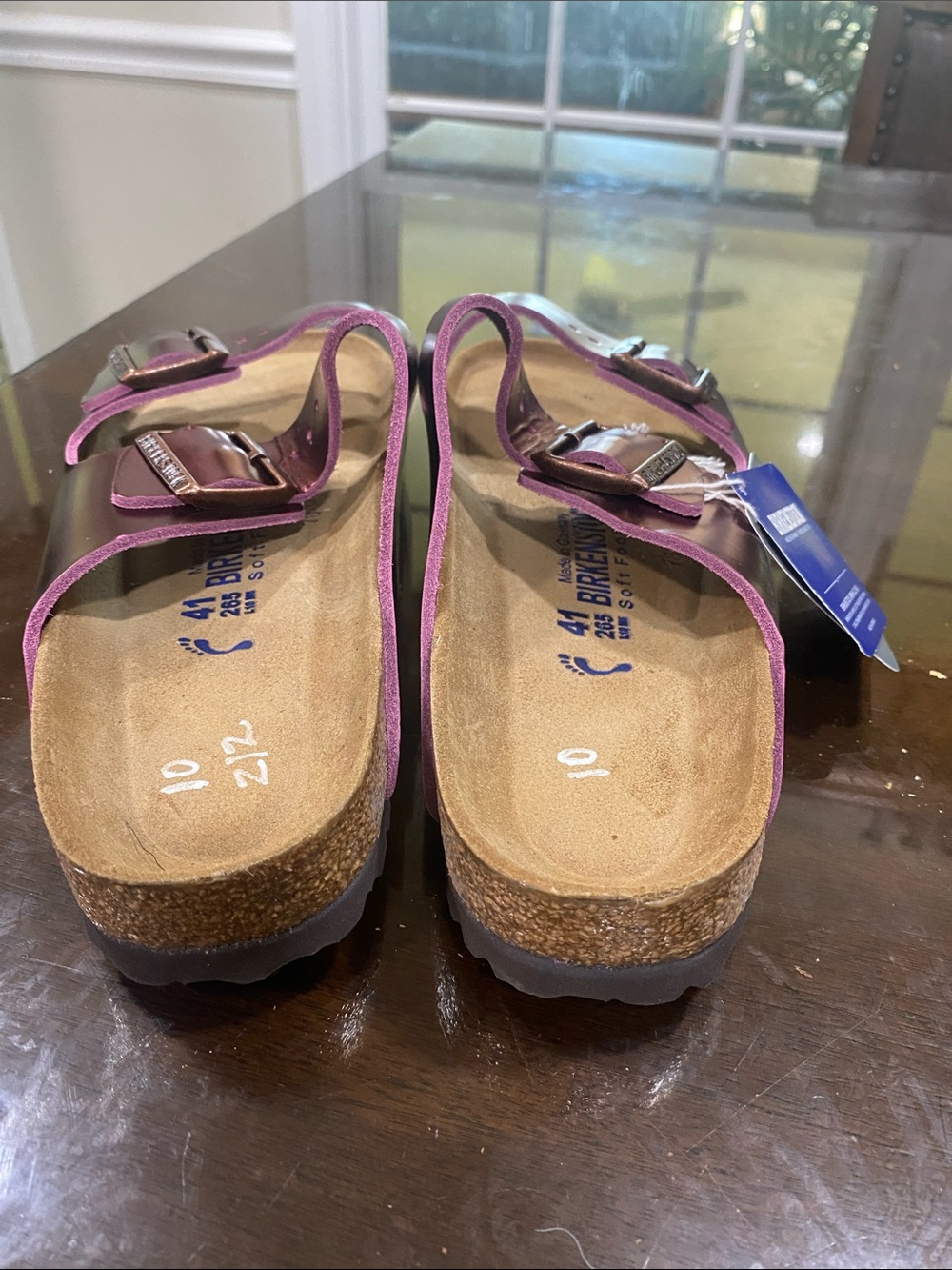 Birkenstock Women's Magenta Two-Strap Cork Footbed Sandals